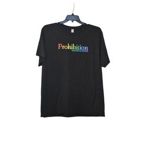 Unisex Prohibition Gastro Lounge Pride Ally Black Rainbow T-shirt Size XL
